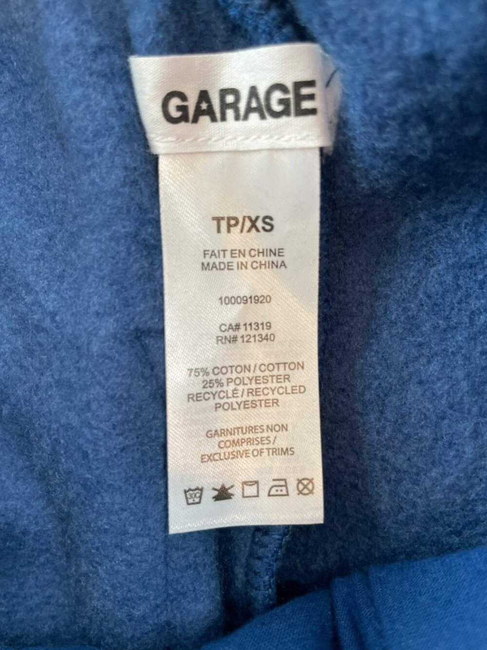 Garage Ultra Fleece Straight Leg Sweatpants Midnight Blue Women's Sz XS $65 NWT - Picture 8 of 9